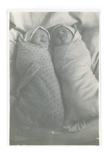 My mum and uncle, both twins, born in Igarka, Russia / From the series Motherland. Far Beyond the Polar Circle, 1952, Flatbed scan from the original